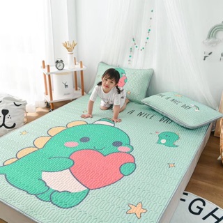 BỘ CHIẾU ĐIỀU HOÀ TENCEL CAO SU NON MẪU KHỦNG LONG XANH