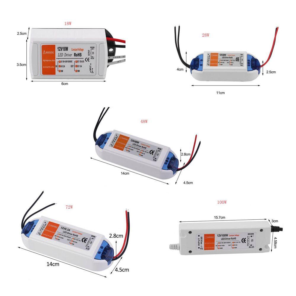 Bộ Chuyển Đổi Trình Điều Khiển Đèn LED 18W 28W 48W 72W 100W