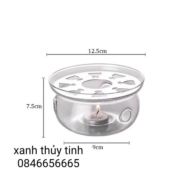 Đế thủy tinh đun nến hình tròn