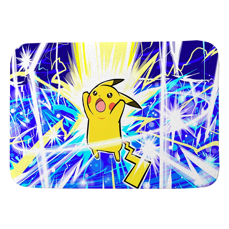 Thảm Lót Sàn Nhà Tắm Chống Trượt In Hình Pikachu Pokemon Kiểu Nhật Bản Dễ Thương Trang Trí Nhà Cửa