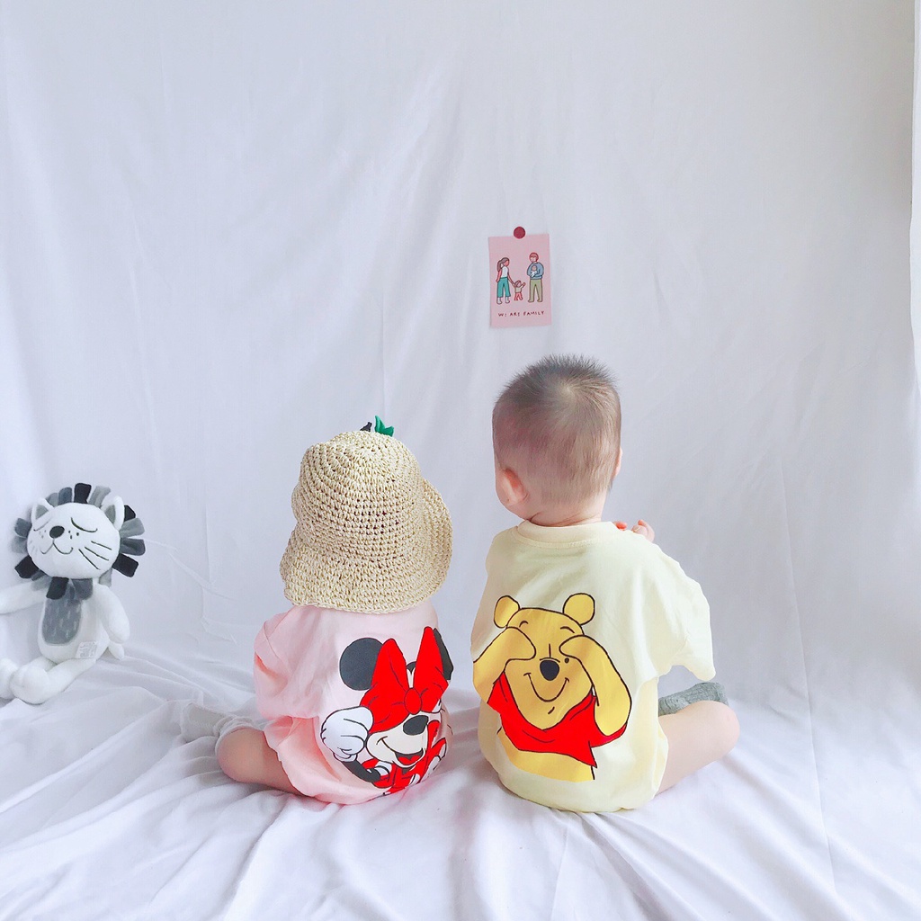 BODY POOH VÀNG CHỮ VÀ MICKEY MINNE HỒNG