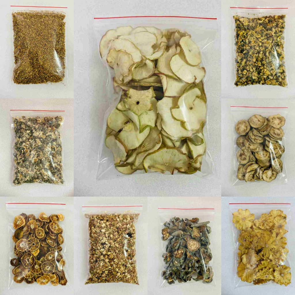 Các loại 100g trà hoa / trái dứa sấy khô,trái thơm ,dưa lưới, trà hoa quả detox, thảo dược giảm cân, bạch hương vân thảo