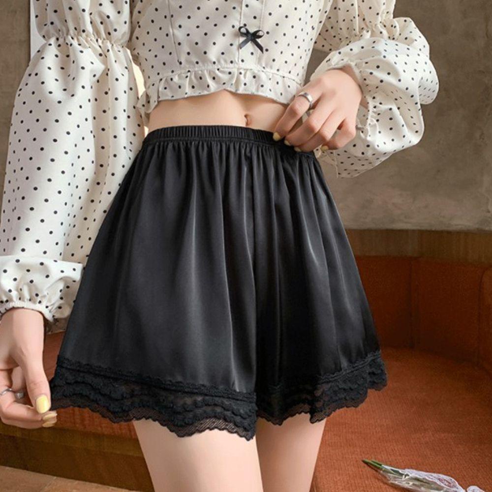 Quần Lót Boxer Lưng Cao Dáng Rộng Vải Lụa Lạnh Thoáng Khí Màu Trơn Thời Trang Mùa Hè Cho Nữ 2life