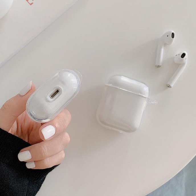 Case trong suốt - Vỏ bao airpod đựng tai nghe không dây 1 2 3 Pro i11 i12 i18 i100, chống trơn, chống nước, chống ố