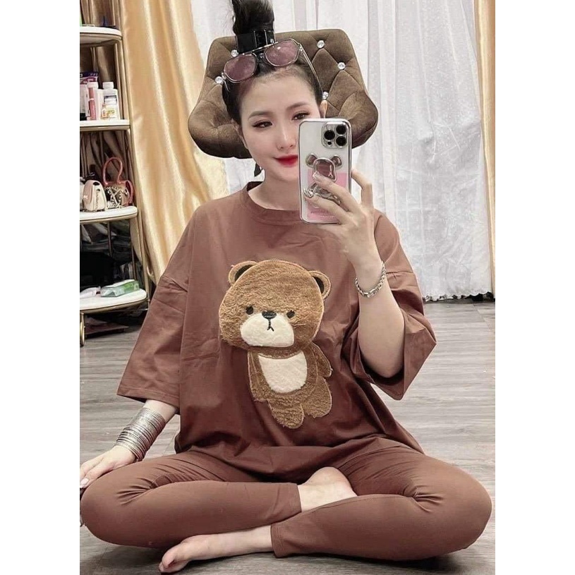 Set Bộ Cotton Quần Dài Cực Xinh - Mẫu Mặc SP Thật Chụp