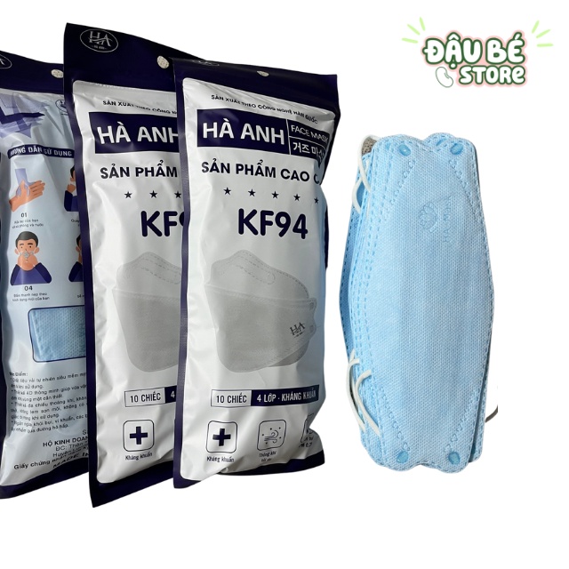 Khẩu Trang Y Tế 4 Lớp Kf94 Cao Cấp Thương Hiệu Face Mask 4D Kháng Khuẩn Và Chống Bụi Mịn - Daube - Kt001