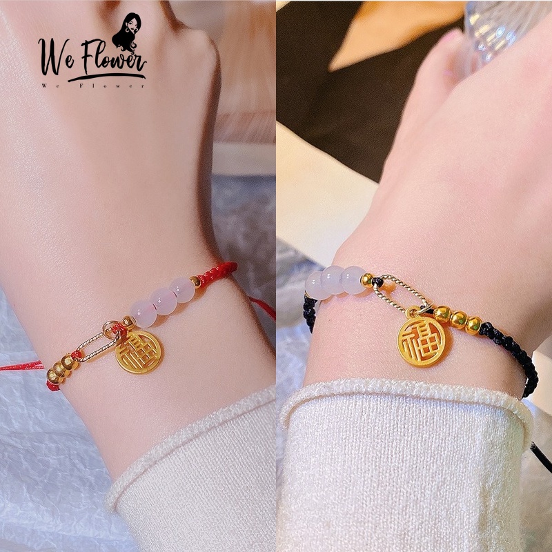Vòng đeo tay We Flower xâu hạt may mắn phong cách cổ điển thời trang cho nữ