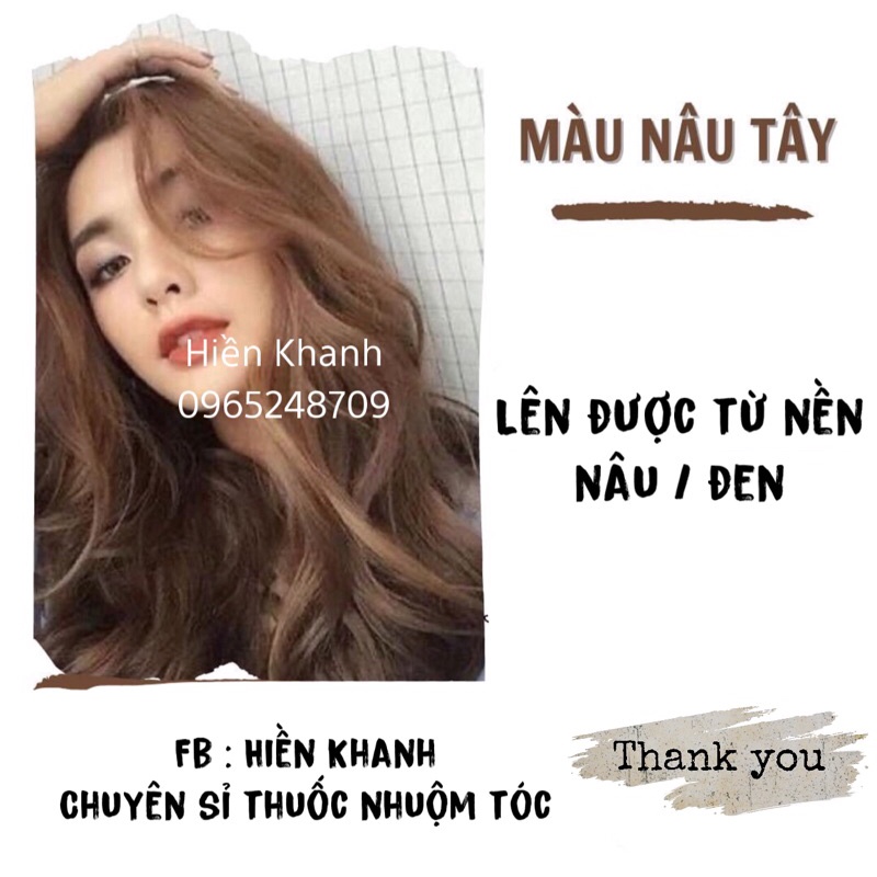 (Không tẩy) Combo Nhuộm Tóc Nâu Tây
