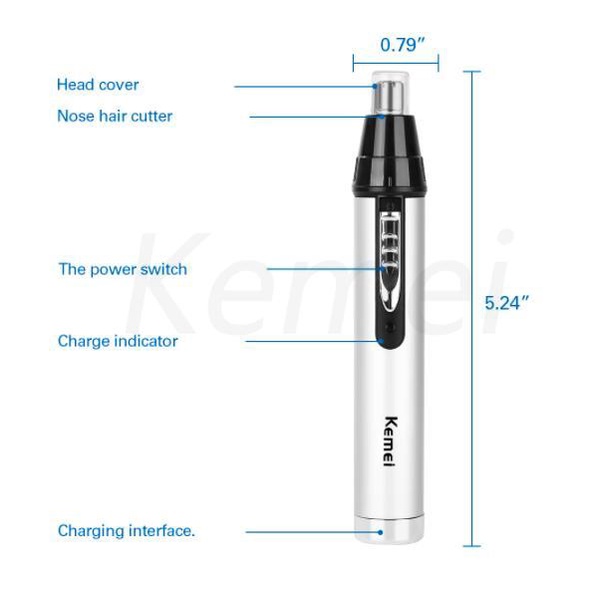 Máy tỉa lông mũi Kemei KM-6651 2021 3 trong 1 có thể sạc lại tiện dụng cho nam