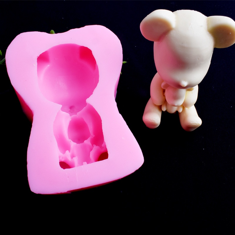 Khuôn Làm Bánh Chất Liệu Silicone Hình Chú Gấu Nhỏ Dễ Thương