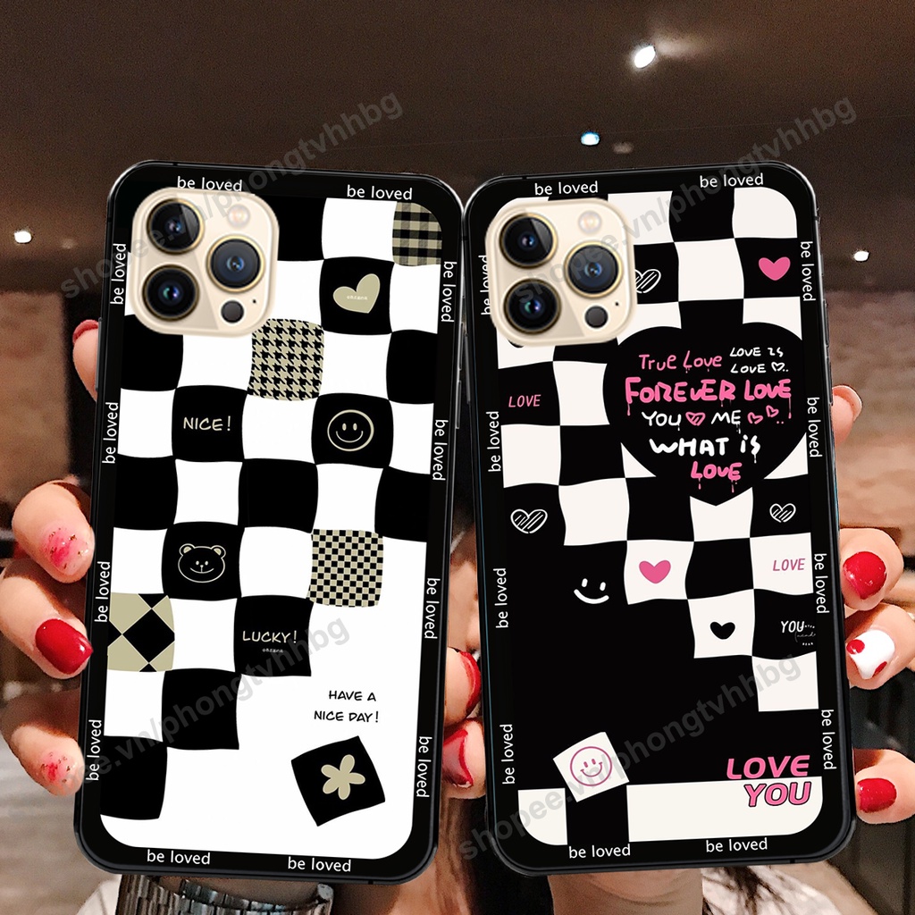 ỐP LƯNG IPHONE 13 - IPHONE 13 PRO- IPHONE 13 PRO MAX mẫu trái tim caro cực đẹp cực cute