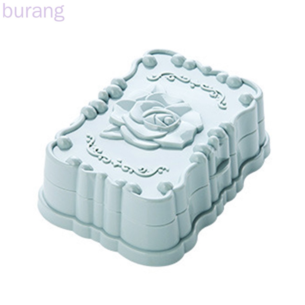 Hộp đựng xà phòng bằng nhựa họa tiết hoa hồng xinh xắn tiện dụng