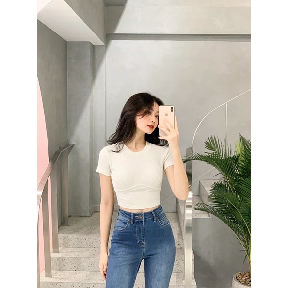 ÁO KIỂU CROPTOP THUN GÂN BODY