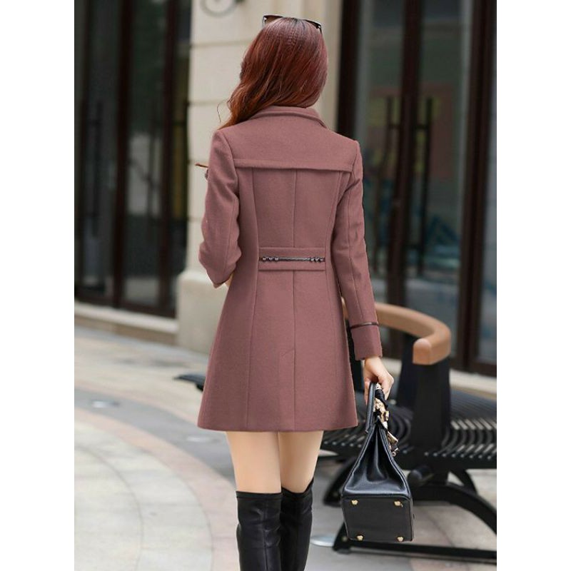 Hàng nhập - Áo khoác dạ lì 6 nút sang trọng, áo dạ thu cổ vest blazer thu đông