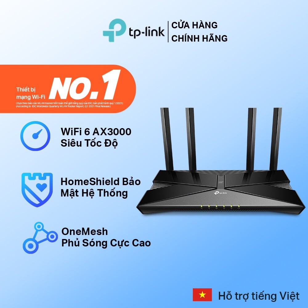 [Wi-Fi 6 - Tốc Độ 2402Mbps] Bộ Phát Wifi TP-Link Archer AX53 Wifi 6 AX3000 | 4 Ăng Ten, Phát Sóng Mạnh - Chính Hãng