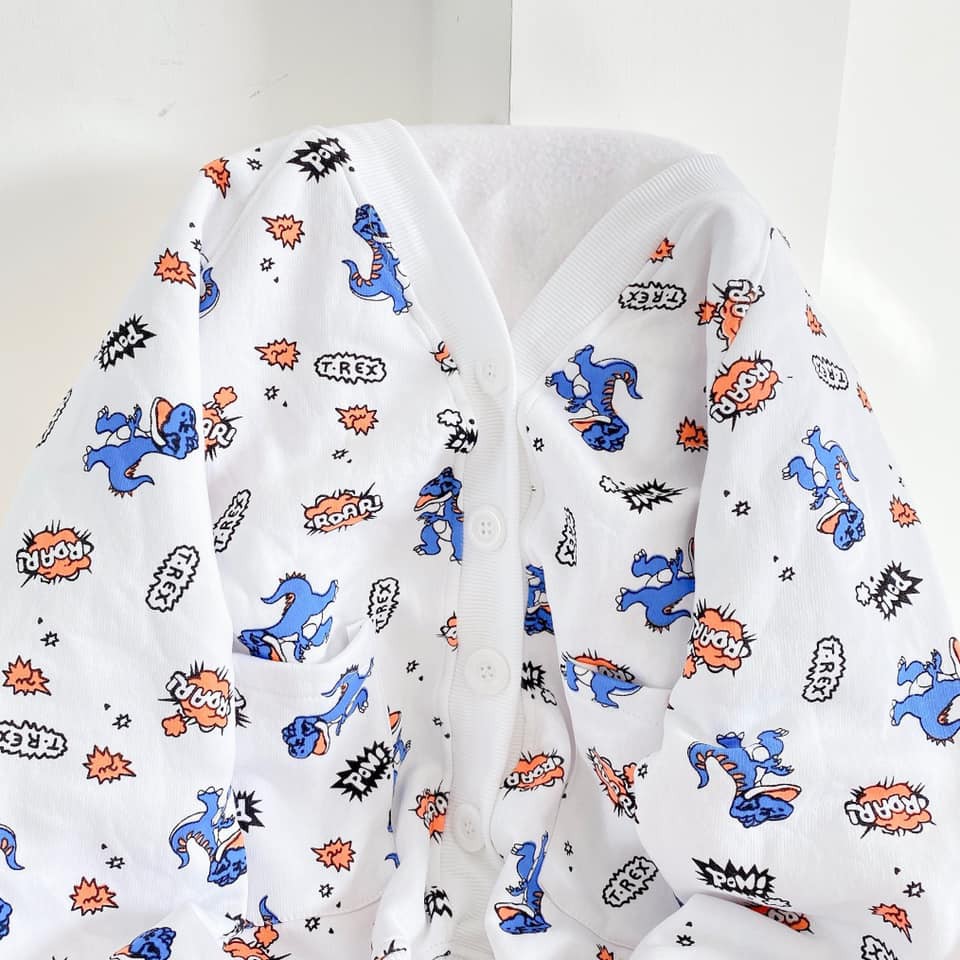 Áo khoác tay dài cadigan hình khủng long | BigBuy360 - bigbuy360.vn