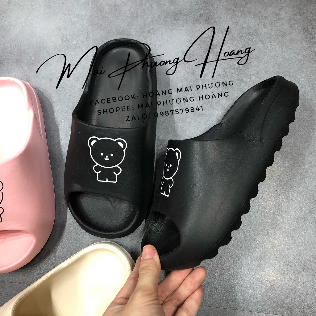 Dép bánh mì gấu dép quai ngang in hình gấu BEAR siêu xinh cute M02