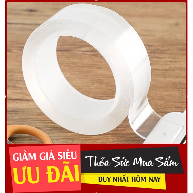 Cuộn Băng Keo 3M, Keo 3M 2 Mặt Siêu Dính Dài 2m