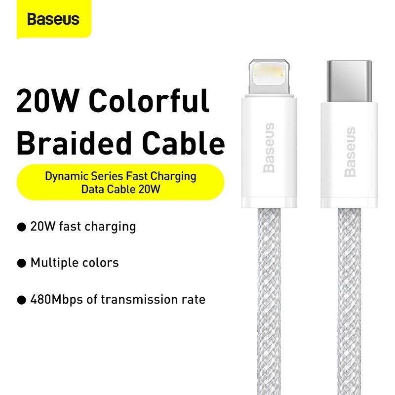 Dây sạc chính hãng Baseus 124i hỗ trợ sạc nhanh 20w cho 13 pro max trở xuống Bảo hành đổi mới