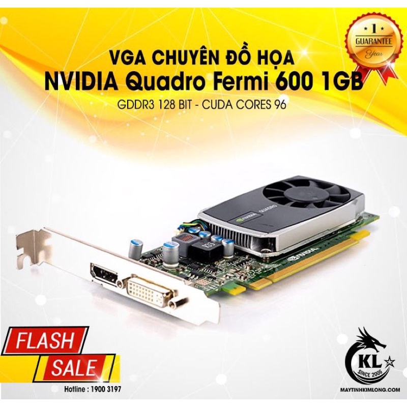 Card Màn Hình NVIDIA Quadro 600 1Gb - Chuyên Đồ Hoạ - Hỗ Trợ CASE Nhỏ