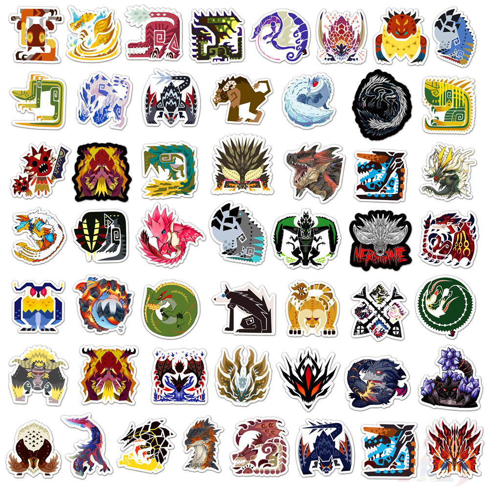 ❉ Monster Hunter Series 02 Stickers ❉ 50Pcs/Set Anime Games DIY Fashion Waterproof Decals Doodle Stickers