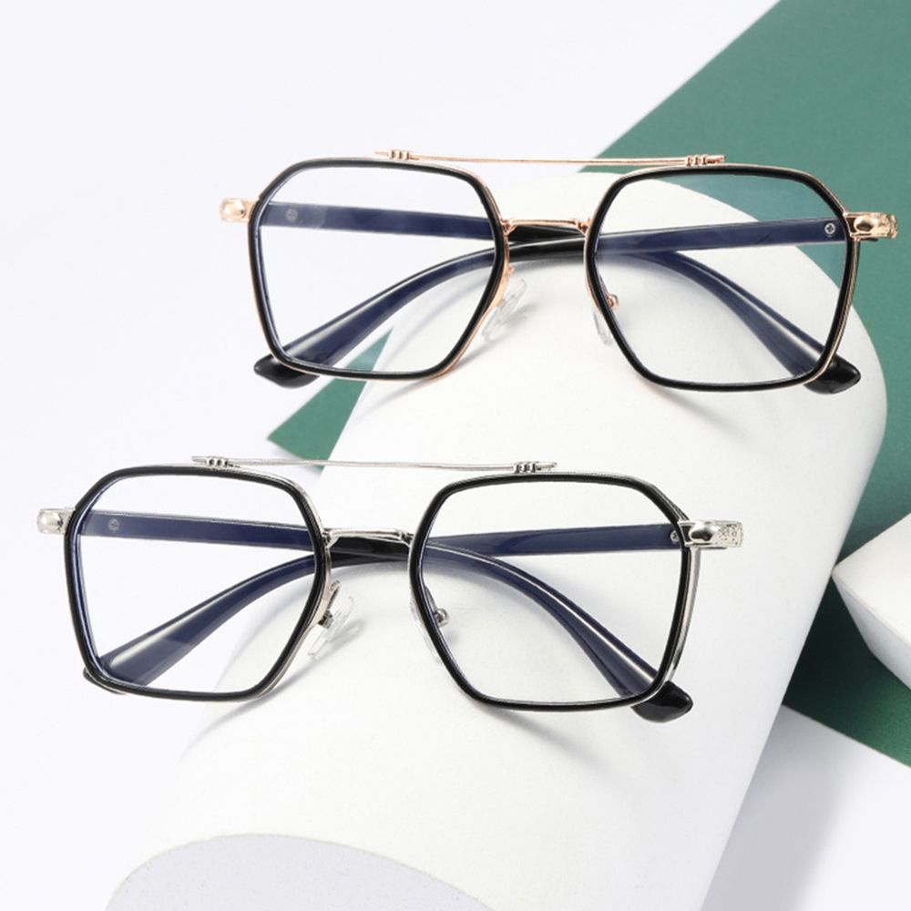 Mắt kính SKJK chống bức xạ gọng vuông màu đen phong cách cổ điển thời trang cho nam và nữ oversize