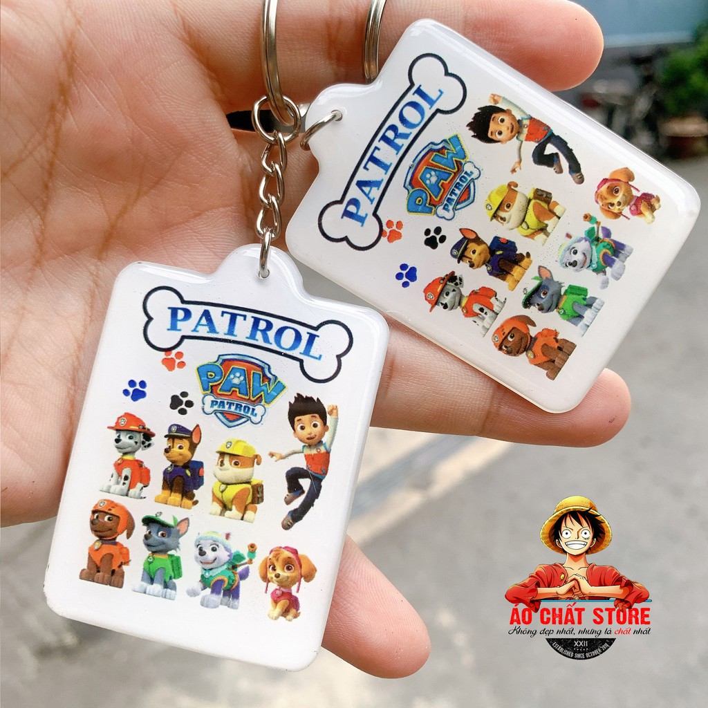 Móc khóa đội chó cứu hộ Paw Patrol siêu cute đầy đủ thành viên | hàng nhựa dẻo 2 mặt cao cấp