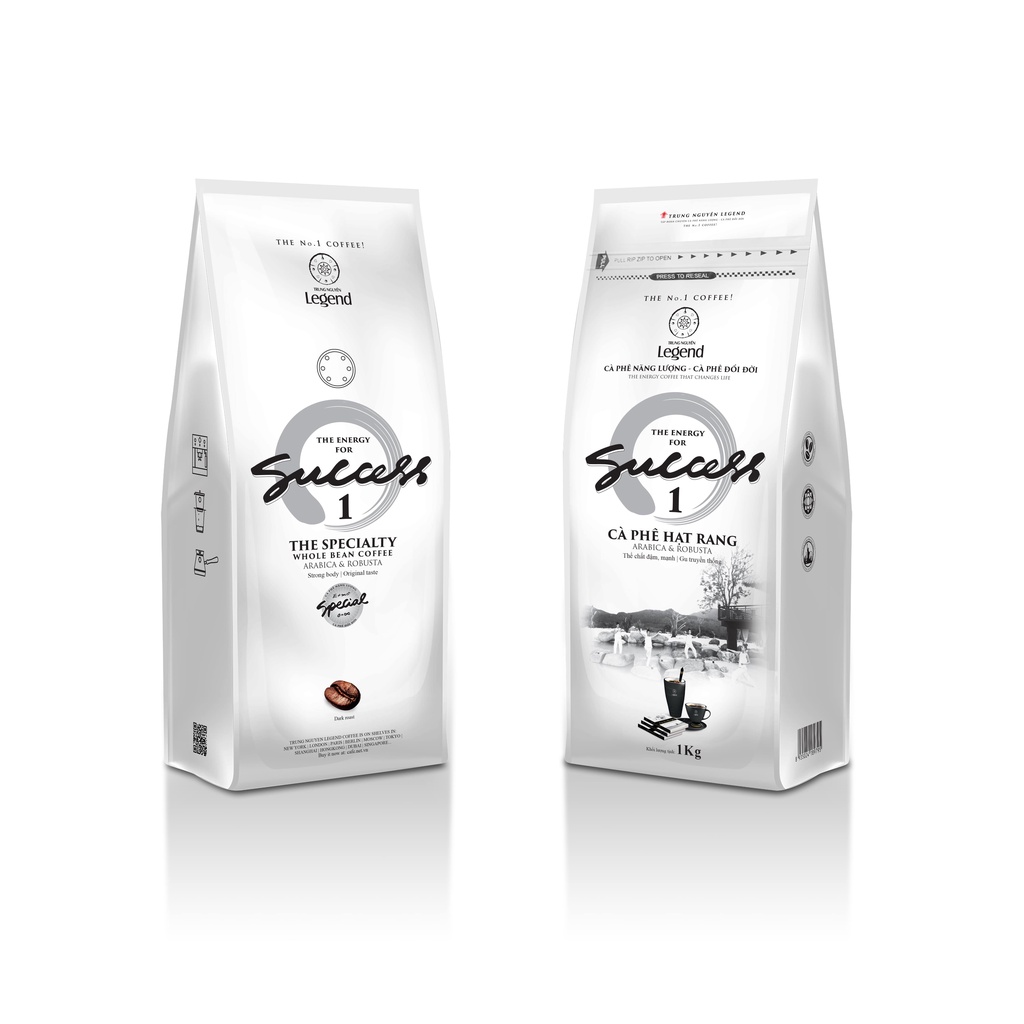 [ Trung Nguyên Legend ] Cà phê Hạt Mộc Legend Success 1 - Trung Nguyên Legend - Arabica, Robusta (Gói 1 kg)