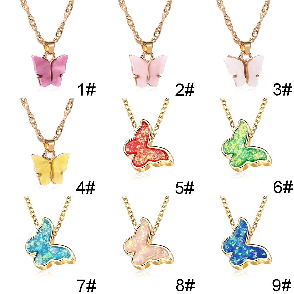 Dây chuyền hợp kim phối mặt hình bướm đính đá xinh xắn cho nữ