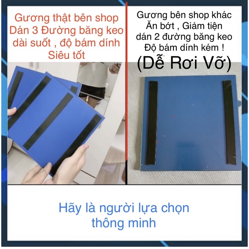 Gương dán toàn thân 20x20 vuông giá 1 tấm , Gương dán cánh tủ áo ( dán sẵn băng dính )