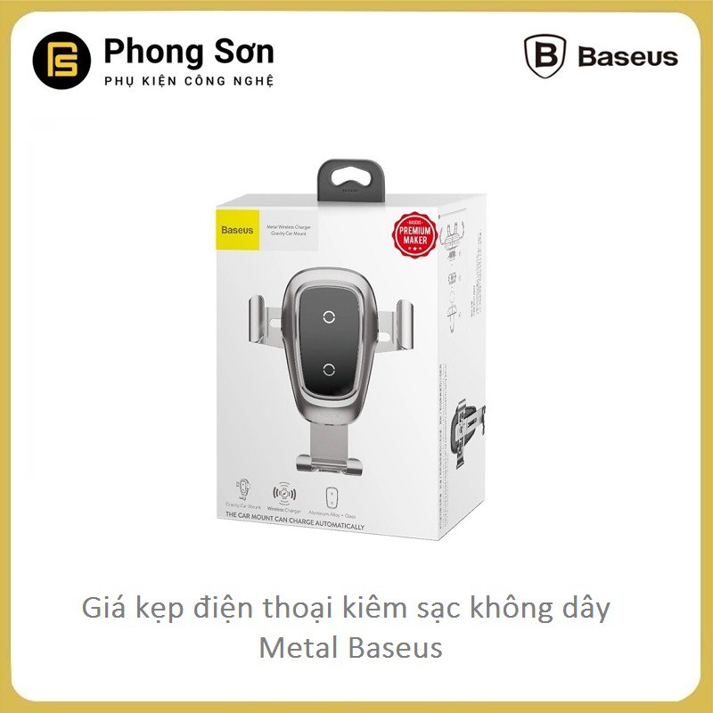 Giá đỡ điện thoại kiêm sạc không dây  Baseus Metal Gravity Car Mount Trên ôtô ( Gắn cửa gió điều hòa chắc chắn ) | BigBuy360 - bigbuy360.vn