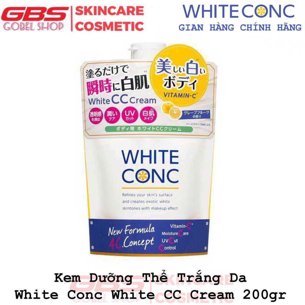 Kem Dưỡng Thể Trắng Da White Conc White CC Cream 200g