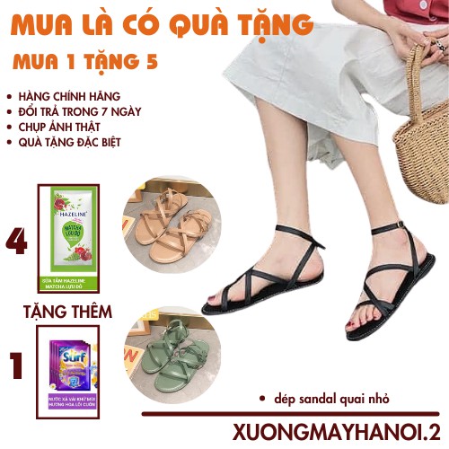 dép sandal nữ đi học dép đế bằng, quai nhỏ, đi êm, dễ di chuyển, giá rẻ, XUONGMAYHANOI.2