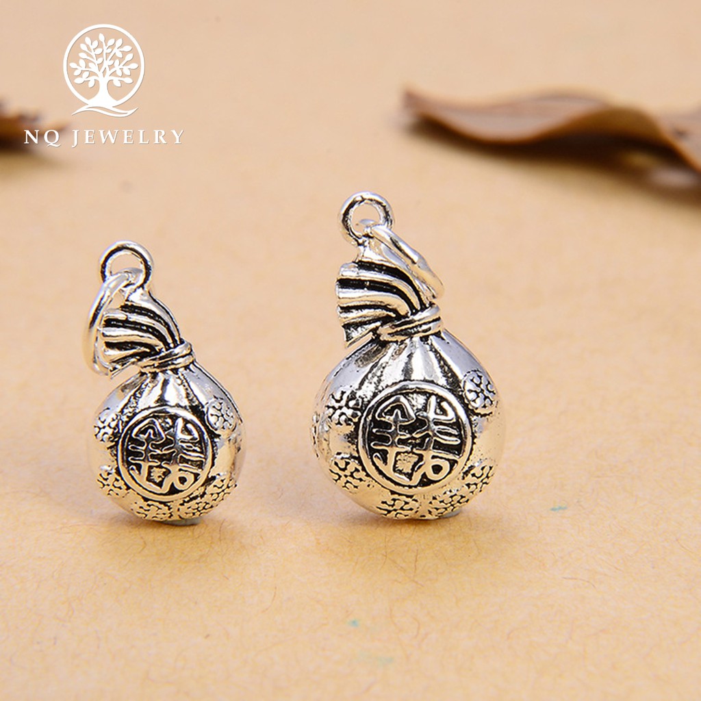 Charm bạc túi tài lộc treo - NQ Jewelry