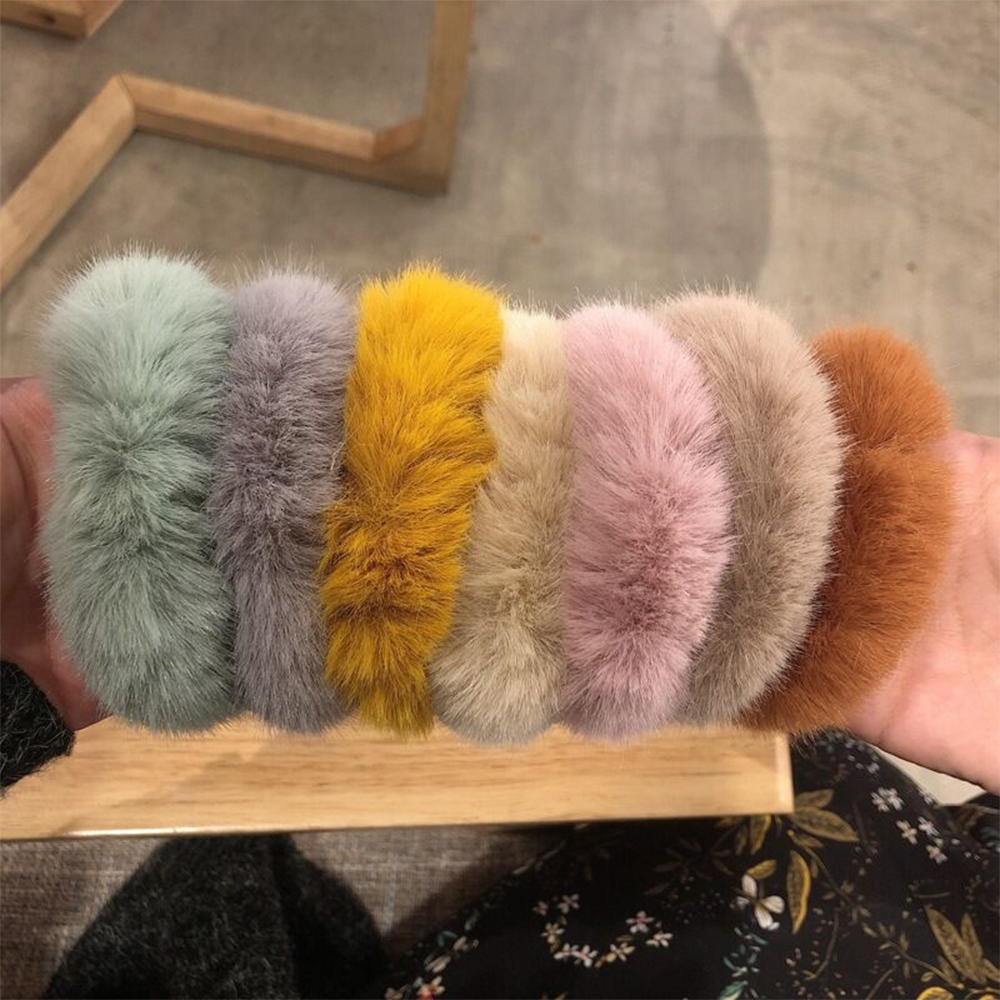 Dây Buộc Tóc Co Giãn Phối Lông Thỏ Giả Nhiều Màu Thời Trang 2019 Cho Nữ
