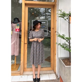 ĐẦM LỤA HOA CỘT NƠ 2 BÊN+ẢNH CHỤP THẬT SP