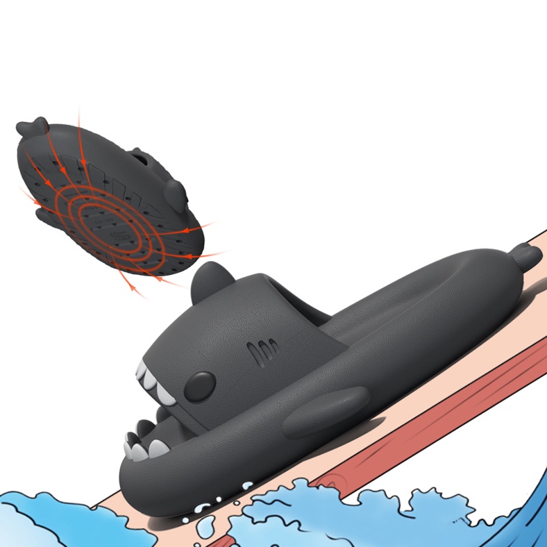 TIKP dép đi trong nhà ngoài trời thiết kế cá mập dễ thương siêu nhẹ chống trượt cho cặp đôi nam nữ