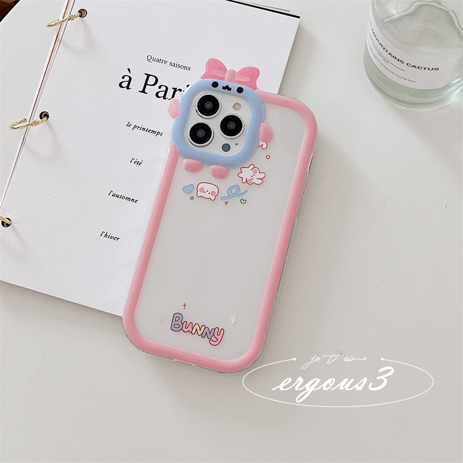 Ốp Điện Thoại Mềm Hình Thỏ Hồng Cho iPhone 14 13 12 11 Pro Max SE2020 X XR Xs Max 7 8 6 6s +