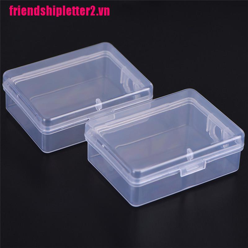 Set 2 hộp nhựa trong suốt hình vuông nhỏ đa năng dùng trưng bày