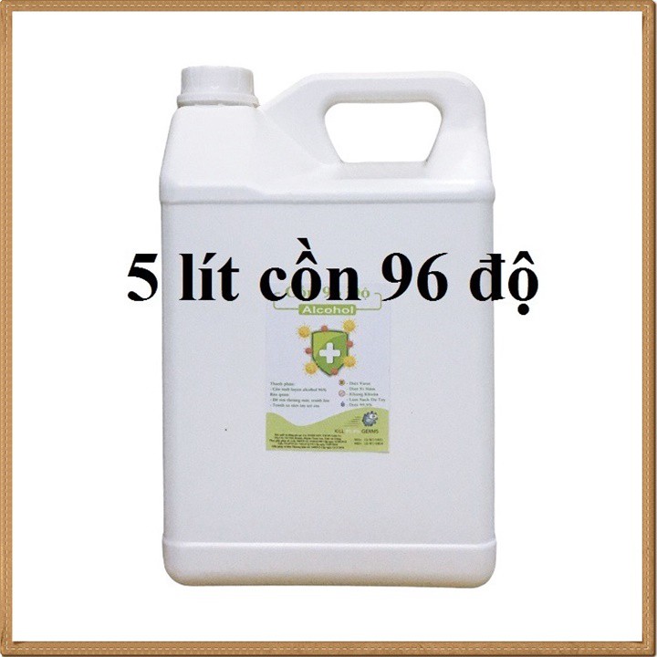 Bình 5 lít cồn y tế 96 độ, 90 độ, 70 độ dùng sát khuẩn, rửa tay Hàng Cty