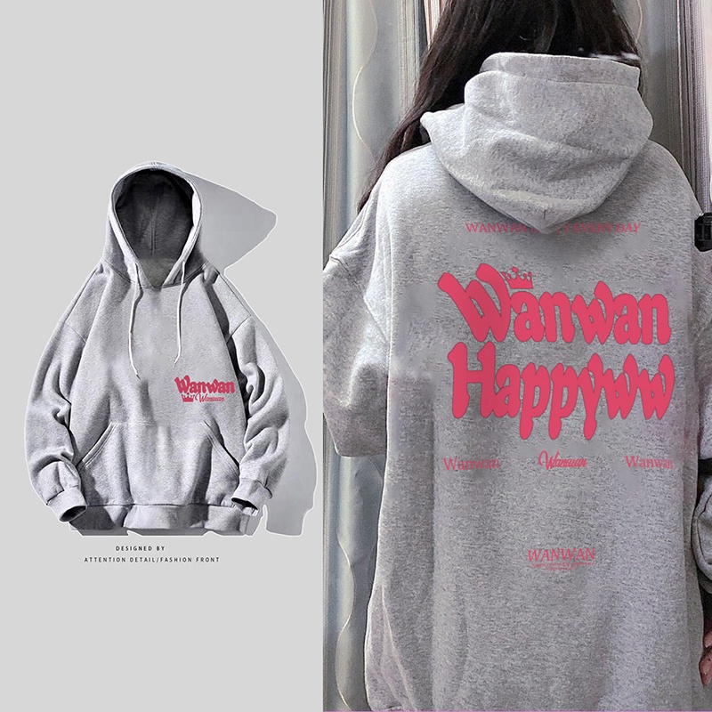 NRVP Áo Khoác Hoodie Tay Dài Dáng Rộng In Họa Tiết Phong Cách Hàn Quốc Dành Cho Nam Nữ