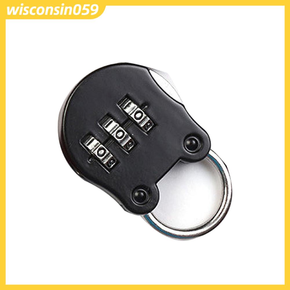 Wisconsin059 Digit Combination Disc Padlock Cartoon Mini Outdoor Resettable for Gym Locker Luggage