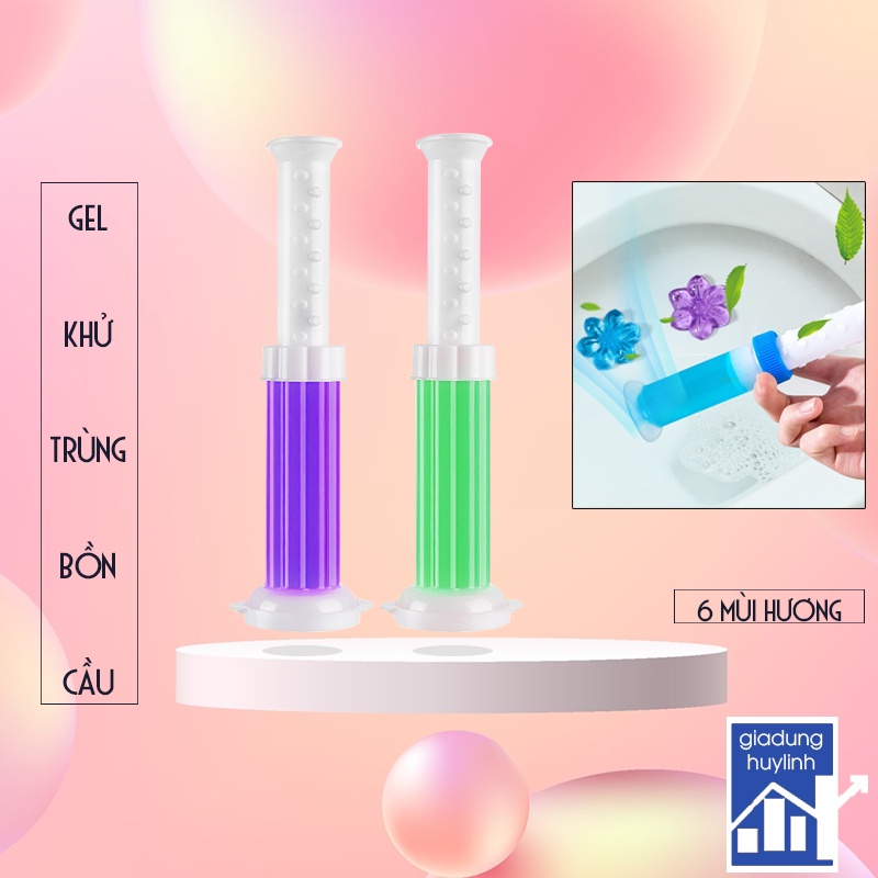 Gel khử mùi bồn cầu, Gel thơm khử mùi diệt khuẩn bồn cầu toilet hình bông hoa với 6 mùi hương tùy chọn