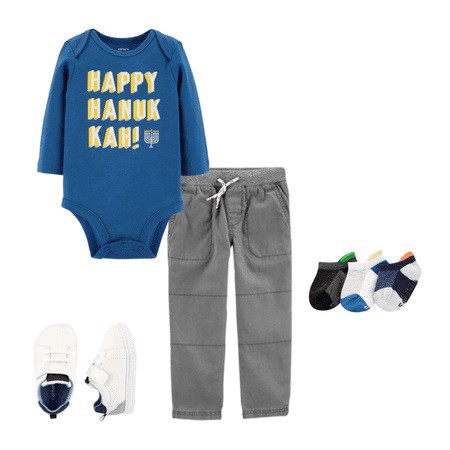 Bodysuit Carter bé trai tay dài Happy Hanukkah