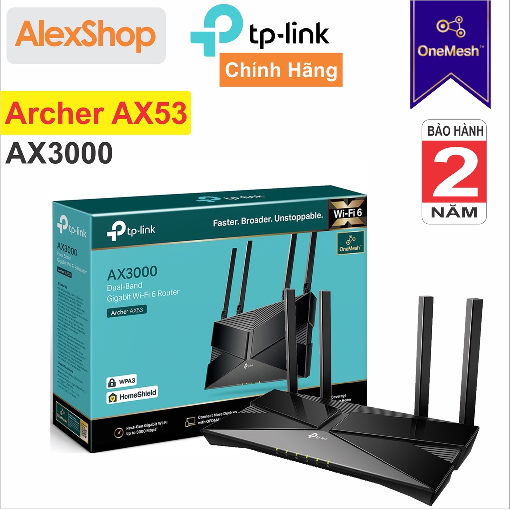 Archer AX73 / AX72 / AX53 Phát WiFi 6 Tp-Link One Mesh AX5400 / AX3000 Gigabit - Chính Hãng