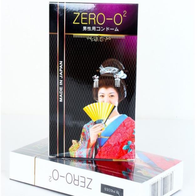 Bao cao su Nhật siêu mỏng siêu trơn hộp 12c Zero O2