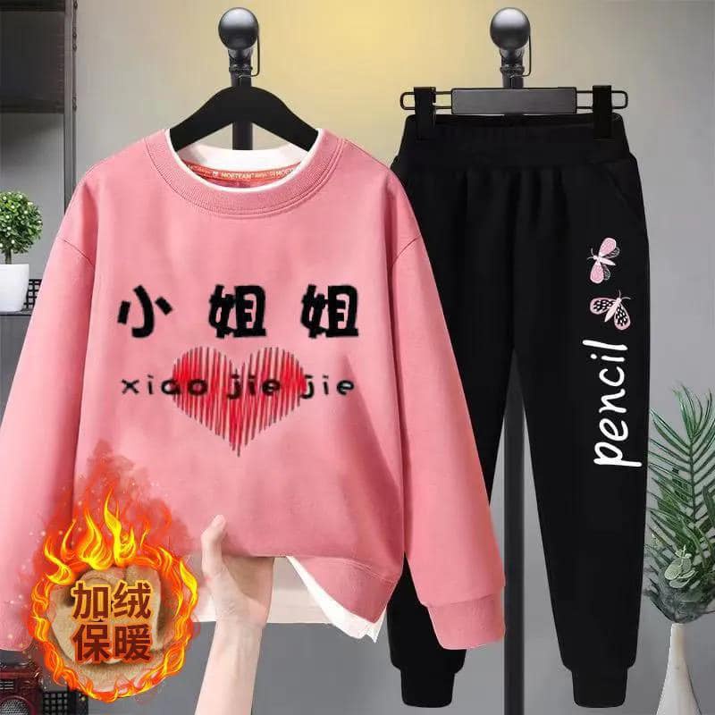 Đồ bộ nỉ bông bé trai bé gái hàng Quảng Châu cao cấp dày đẹp có mũ cổ tròn giao hình ngẫu nhiên