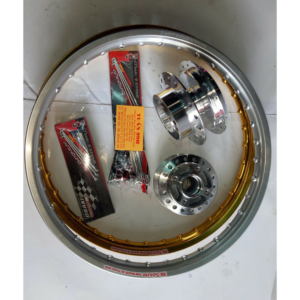 Đùm niềng căm Crom niềng nhôm chưa ráp dành cho Raider, Satria