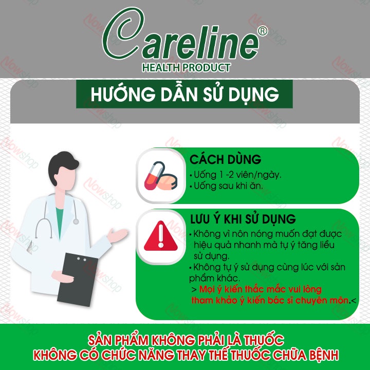 Viên uống bổ não Careline Ginkgo Biloba hỗ trợ hoạt huyết dưỡng não tăng cường trí nhớ cải thiện chứng đau đầu chóng mặt
