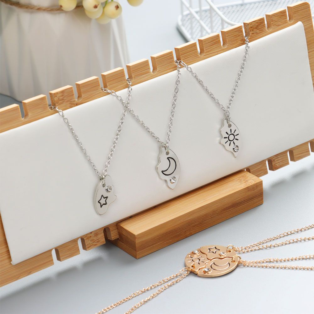 Set 3 Vòng cổ Mặt Hình Mặt Trăng/Mặt Trời/Đám Mây/Ngôi Sao Thời Trang Cho Nam Và Nữ|Vòng cổ Tình Bạn Nhiều Màu Sắc